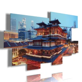 quadro centro citta singapore stampe design moderne foto  3d Duudaart