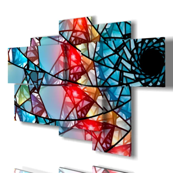 quadro colorato vetrate stampe design moderne foto  3d Duudaart