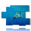 painting with shark painted fish coming soon - version: 6 pannelli 129x94cm