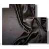 paintings black satin waves - version: 5 pannelli 102x93cm