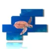abstract paintings fish with sea turtle - version: 8 pannelli 171x119cm