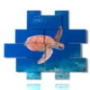 quadri astratti pesci con tartaruga marina - version: 12 pannelli 172x146cm