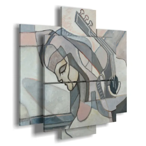 foto con pittura astratta donna chitarra stampe design moderne 3d Duudaart