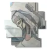 photo with abstract painting with woman and guitar - version: 11 pannelli 137x151cm