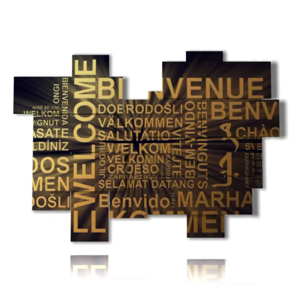 quadro con scritte dorate su fondo nero stampe design moderne  3d Duudaart