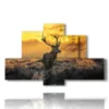 tableaux animaux de montagne dans la magie du coucher de soleil - version: 6 pannelli 135x85cm