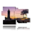 a lighthouse image among the colors of the sunset - version: 12 pannelli 190x119cm