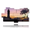 a lighthouse image among the colors of the sunset - version: 11 pannelli 198x112cm