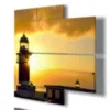 dipinto di faro nel giallo del sole stampe design moderne foto 3d Duudaart