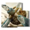 bild oldtimer flugzeug - version: 5 pannelli 102x93cm