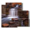 photo with small waterfall in the gorge - version: 5 pannelli 102x93cm