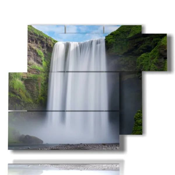 immagine con esposizione lunga cascata Skogafoss stampe design 3d Duudaart