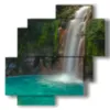 tableau avec cascade rio celeste - version: 4 pannelli 77x78cm