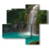 painting with rio celeste waterfall - version: 4 pannelli 94x85cm