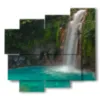 painting with rio celeste waterfall - version: 5 pannelli 106x98cm