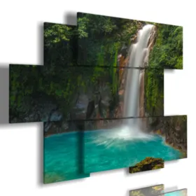 quadro con cascata Rio Celeste stampe design moderne foto  3d Duudaart