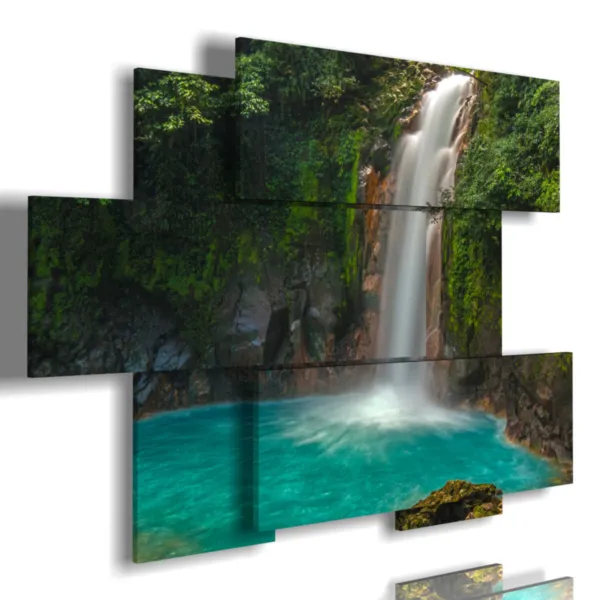 quadro con cascata Rio Celeste stampe design moderne foto  3d Duudaart