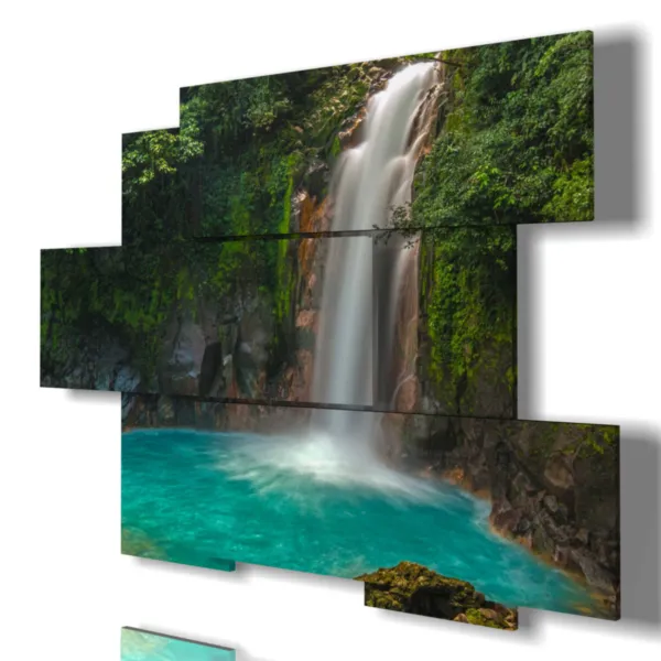 quadro con cascata Rio Celeste stampe design moderne foto  3d Duudaart