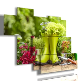 Gemälde mit modernen Blumen