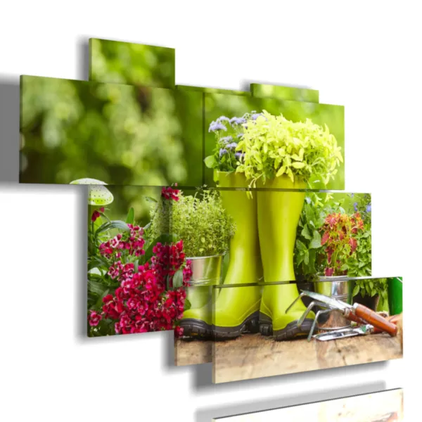 Gemälde mit modernen Blumen