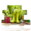 tableaux modernes fleurs et materiel de jardinage - version: 10 pannelli 171x127cm