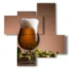 tableau biere petillante - version: 4 pannelli 94x98cm