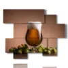 bild sprudelndes bier - version: 6 pannelli 127x102cm