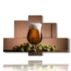 cuadro de cerveza burbujeante - version: 6 pannelli 135x85cm