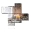 tableau d hiver avec bougie - version: 4 pannelli 115x98cm