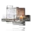 quadro inverno con candela - version: 6 pannelli 135x96cm
