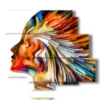 abstract colorful paintings woman profile - version: 6 pannelli 113x99cm