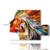 abstract colorful paintings woman profile - version: 5 pannelli 128x85cm
