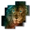 photo paintings abstract lion - version: 4 pannelli 77x78cm