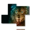 photo paintings abstract lion - version: 4 pannelli 94x77cm