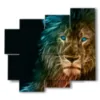 lion tableaux abstraits photos - version: 5 pannelli 106x98cm