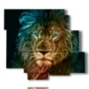 photo paintings abstract lion - version: 6 pannelli 113x99cm