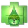images of modern paintings drop of tree - version: 5 pannelli 89x85cm