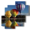 bilder von im see schwebenden heissluftballons - version: 4 pannelli 77x78cm