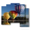 bilder von im see schwebenden heissluftballons - version: 5 pannelli 89x77cm