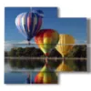 tableaux de montgolfieres suspendues dans le lac - version: 4 pannelli 91x85cm