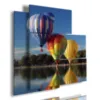 Gemälde von Heißluftballons, die über dem See schweben