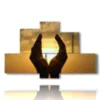 modern paintings sunset with hands - version: 6 pannelli 135x85cm