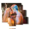 painting with modern posters of lovers - version: 6 pannelli 113x99cm