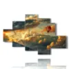paintings with balloon immersed in the clouds - version: 6 pannelli 146x94cm