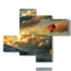 bilder mit heissluftballon in den wolken - version: 4 pannelli 117x97cm