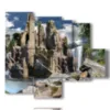 modern fantasy paintings with landscape - version: 5 pannelli 104x90cm