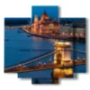 painting with photos budapest at night - version: 5 pannelli 89x85cm
