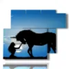 caja con imagenes de caballos de fantasia - version: 6 pannelli 122x96cm