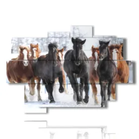 paintings of horses in a race