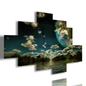 quadri paesaggi fantasy e luna
